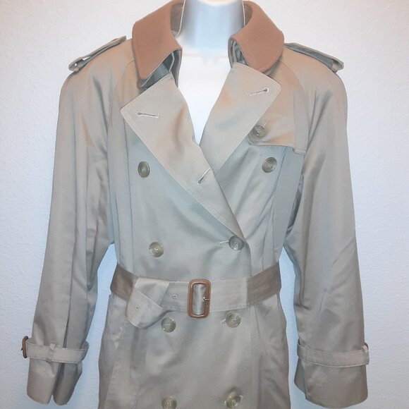 Khaki Tan Lined Camel Hair Over Coat / Trench * Evan-Picone * Details * Sz 10? - Picture 12 of 14